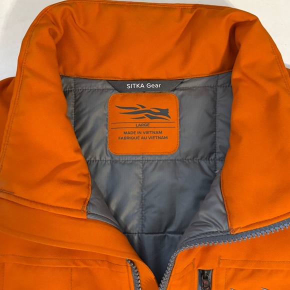 Sitka Gear Men’s Large Grindstone Work Vest Orange Full Zip Outdoor Hiking - Picture 4 of 6